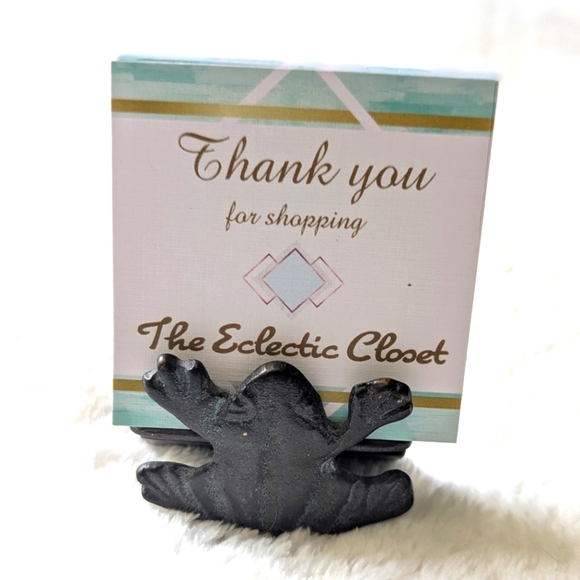 Other - Vintage Bronze Frog Accent Business Card Holder